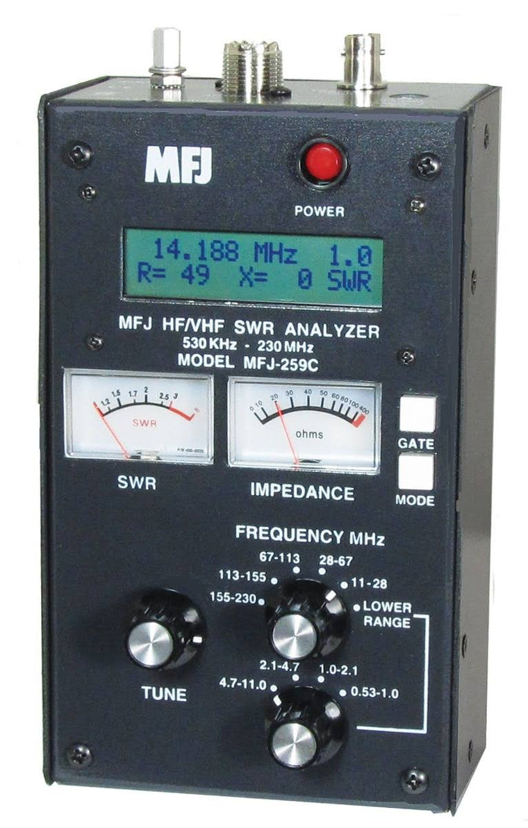 MFJ-259C Antenna Analyzer for HF/VHF Applications with Meters