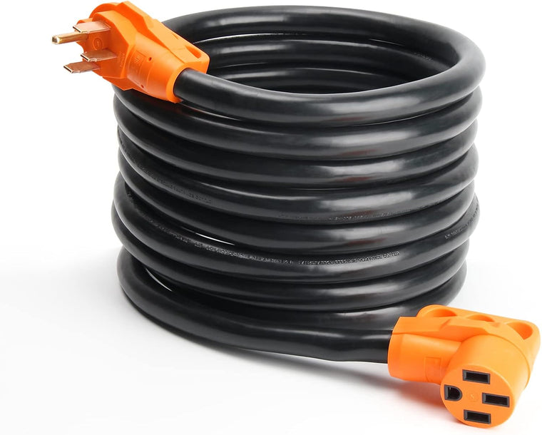 OPL5 50 Amp RV Power Extension Cord, 25 Feet, 14-50P to 14-50R with Grip Handle, 6AWG3C+8AWG1C, ETL Listed for RV Campers