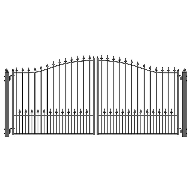 Aleko Munich-Style Steel Driveway Gate with Dual Swing Design, 16 x 6 Feet